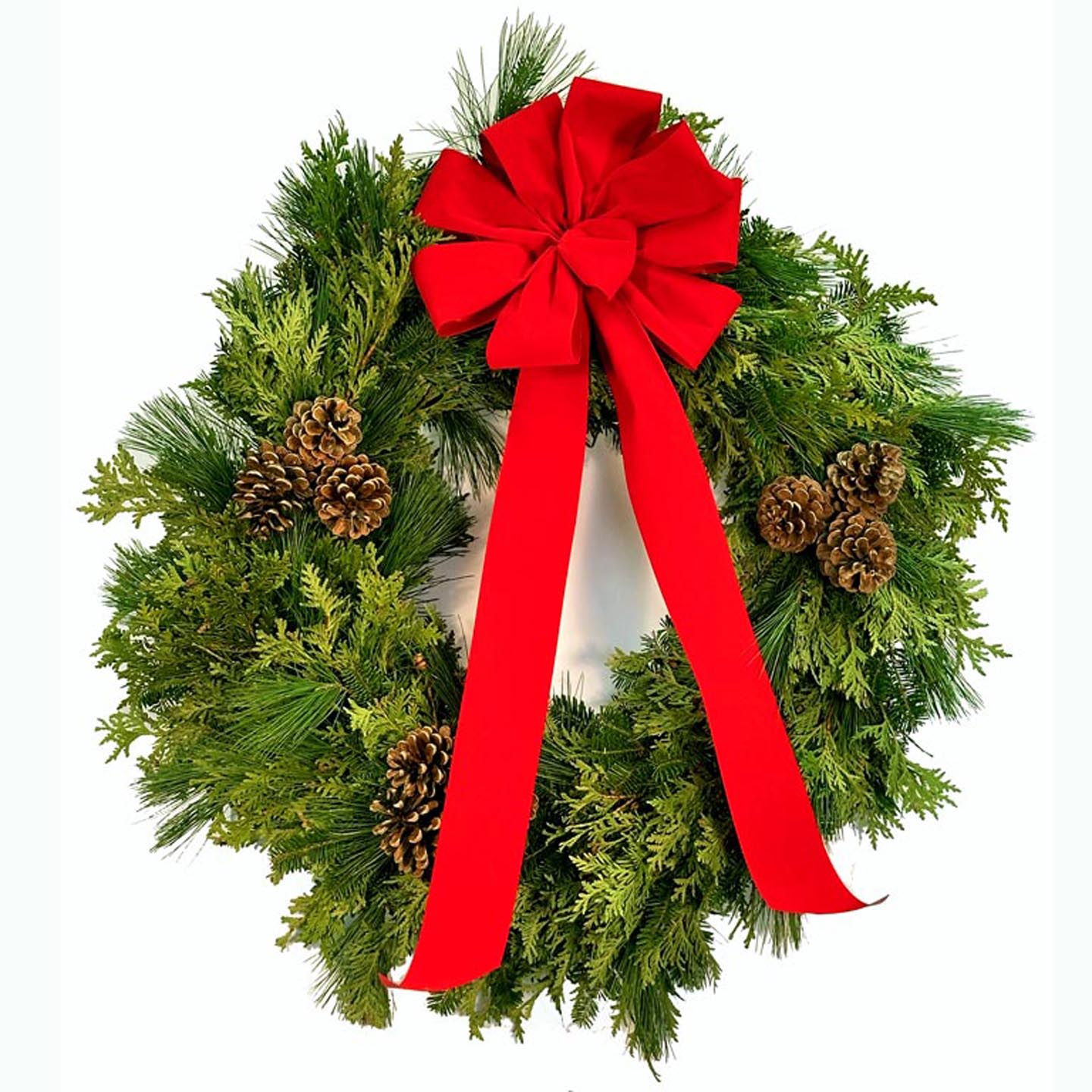 14" Mixed Greens Wreath - no longer available online. See us at the Market on December 6th!